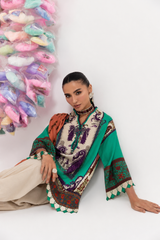 Stitched Printed Linen Shirt+ Dupatta