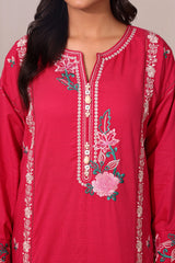 Cotton Viscose Slub Embroidered Co-Ord Set