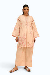 Cotton Viscose Slub Embroidered Co-Ord Set