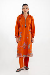 Cotton Viscose Slub Embroidered Co-Ord Set