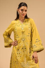 Cotton Viscose Slub Embroidered Co-Ord Set