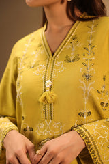 Cotton Viscose Slub Embroidered Co-Ord Set