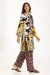 Cross Slub Printed Co-Ord Set