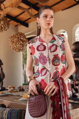 3 Piece Unstitched Embroidered Lawn Suit