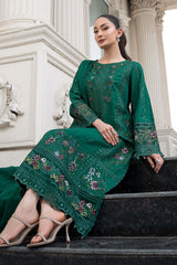 3 Piece Embroidered Dobby Lawn Suit