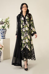 3 Piece Embroidered Raw Silk Suit