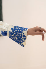 2 Piece Embroidered Raw Silk Suit