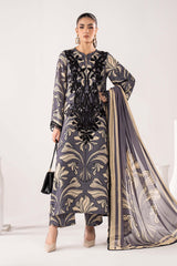 3 Piece Embroidered Raw Silk Suit