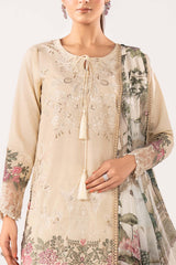 3 Piece Embroidered Dobby Lawn Suit