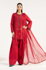3 Piece Embroidered Dobby Lawn Suit