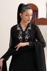 3 Piece Embroidered Cotton Net Suit