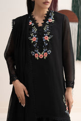 3 Piece Embroidered Cotton Net Suit
