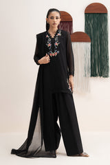 3 Piece Embroidered Cotton Net Suit