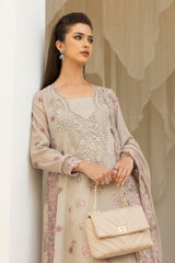 3 Piece Embroidered Paper Cotton Suit