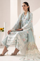 3 Piece Embroidered Paper Silk Suit