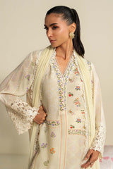 3 Piece Embroidered Raw Silk Suit