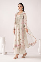 3 Piece Embroidered Paper Cotton Suit