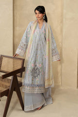3 Piece Embroidered Dobby Lawn Suit