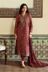 3 Piece Embroidered Dobby Lawn Suit