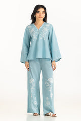 Dobby Embroidered Shirt And Trouser