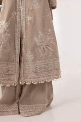 Stitched Embroidered Shirt + Culotte + Dupatta