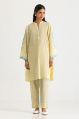Jacquard Block Printed Shirt With Embroidered And Block Printed Trouser