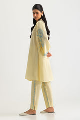 Jacquard Block Printed Shirt With Embroidered And Block Printed Trouser