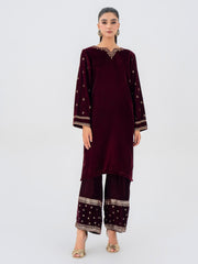 2 Piece Velvet Suit-Embroidered (Pret)
