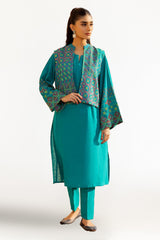 Khaddar Embroidered Crop Jacket