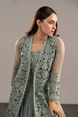 3 Piece Embroidered Zari Organza Suit