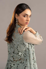 3 Piece Embroidered Zari Organza Suit