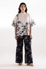 Stitched Printed Linen Shirt + Culotte