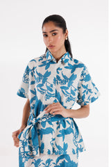 Printed Slub Shirt + Culotte