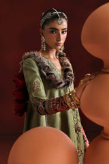 3 Piece Embroidered Raw Silk Suit