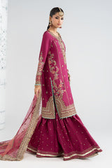 3 Piece Embroidered Raw Silk Suit