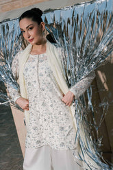 3 Piece Embroidered Net Suit