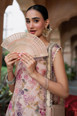 2 Piece Embroidered Textured Silk Suit