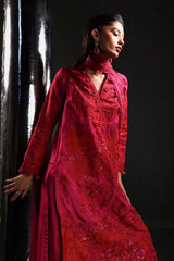3 Piece Embroidered Tissue Silk Suit