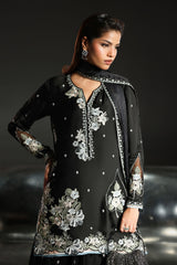 3 Piece Embroidered Charmeuse Suit