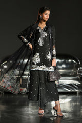 3 Piece Embroidered Charmeuse Suit