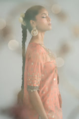 3 Piece Embroidered Raw Silk Suit