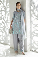 3 Piece Embroidered Chiffon Suit