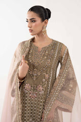 3 Piece Embroidered Organza Suit