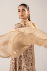 3 Piece Embroidered Raw Silk Suit