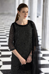 3 Piece Embroidered Organza Suit