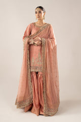 3 Piece Embroidered Raw Silk Suit