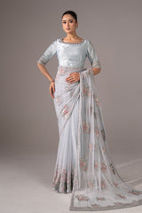 Embroidered Chiffon Saree
