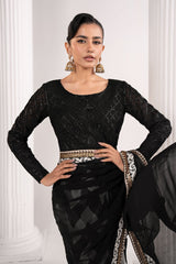 Embroidered Chiffon Saree