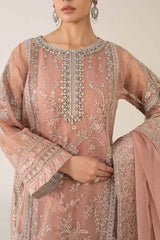 3 Piece Embroidered Organza Suit