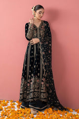 3 Piece Embroidered Velvet Suit